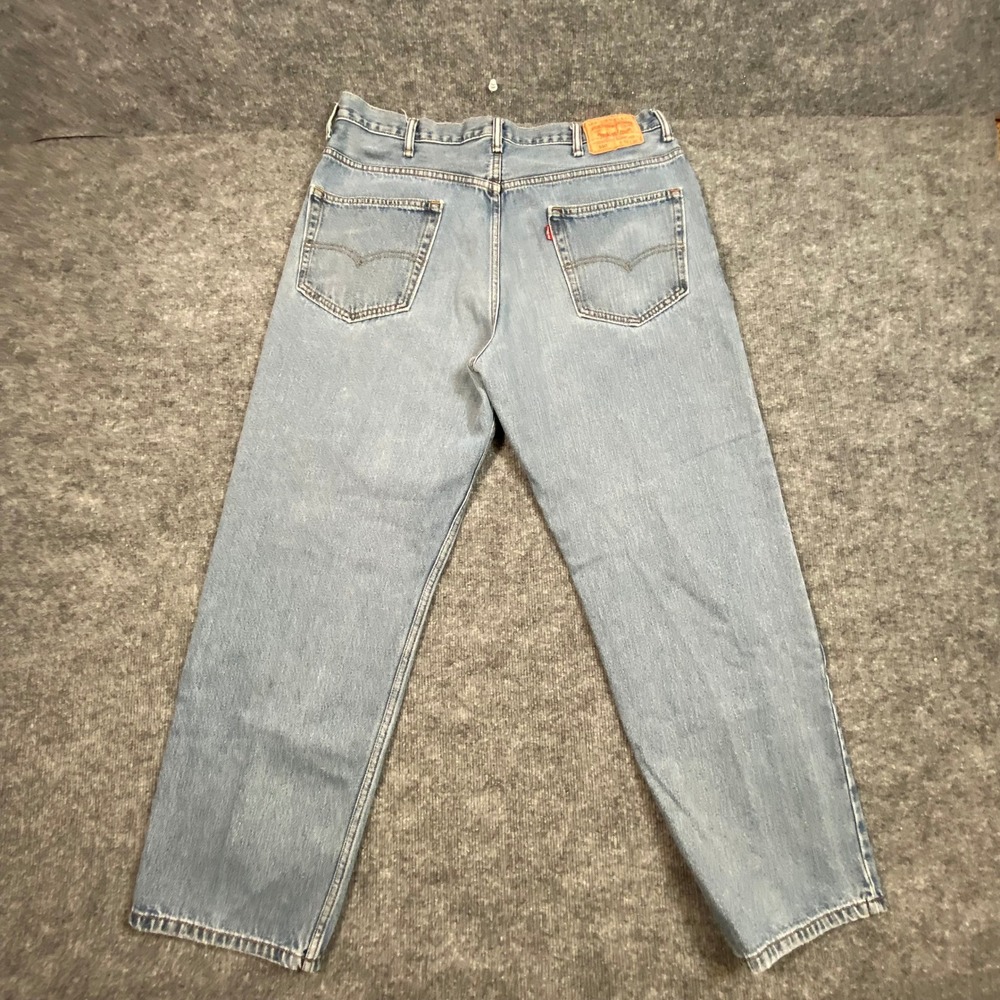Levis 550 Relaxed Fit Tapered Leg Light Wash Blue Denim Jeans Mens 38x30